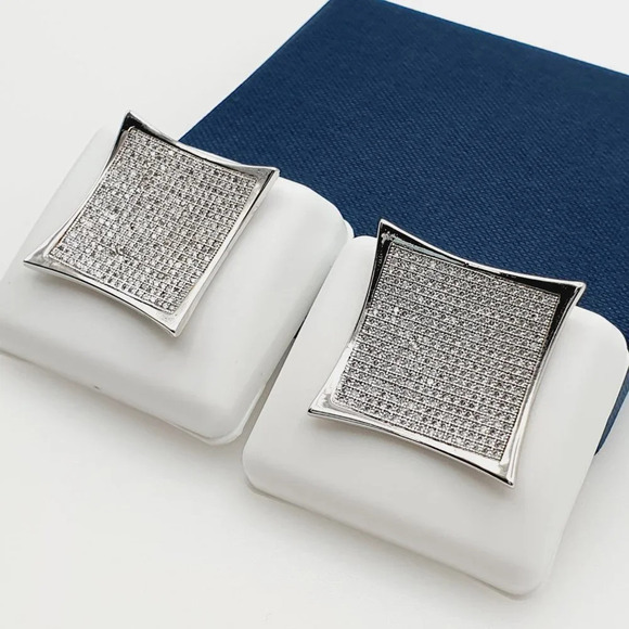 925 Sterling Silver Plated CZ Earrings, EVBRS674 - Picture 2 of 11